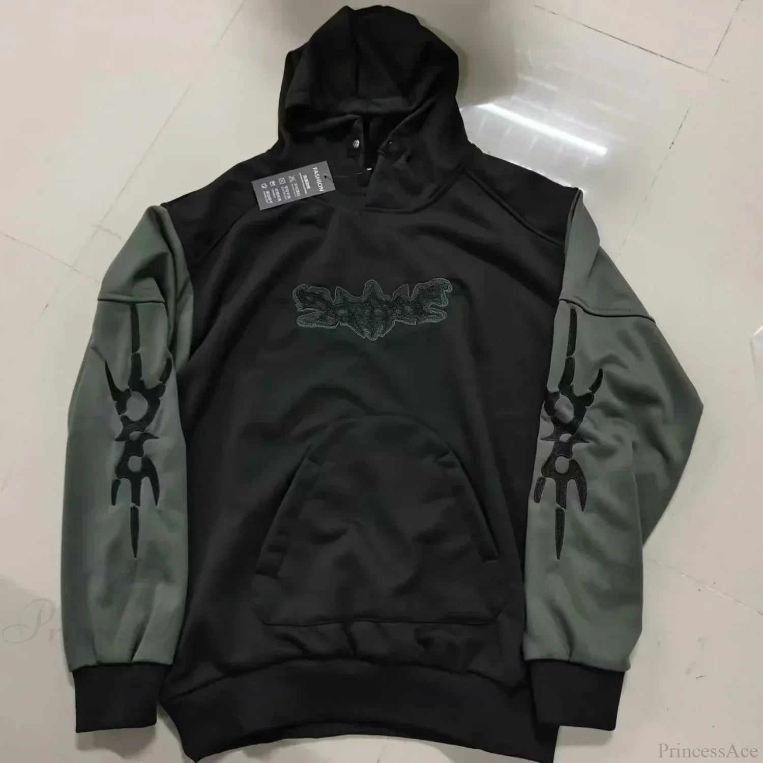 Punk Hip-Hop Embroidered Hoodie image 3
