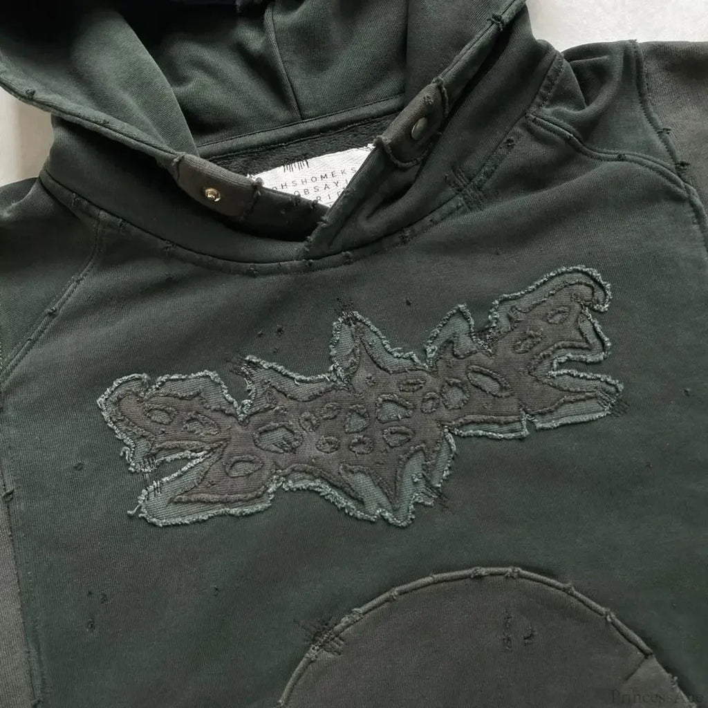 Punk Hip-Hop Embroidered Hoodie image 2