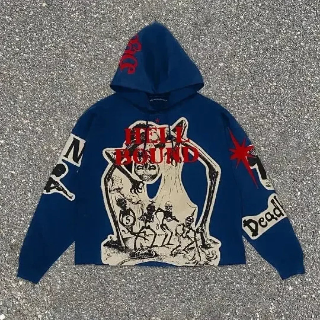 Punk Mummy Print Oversized Hoodie image 1