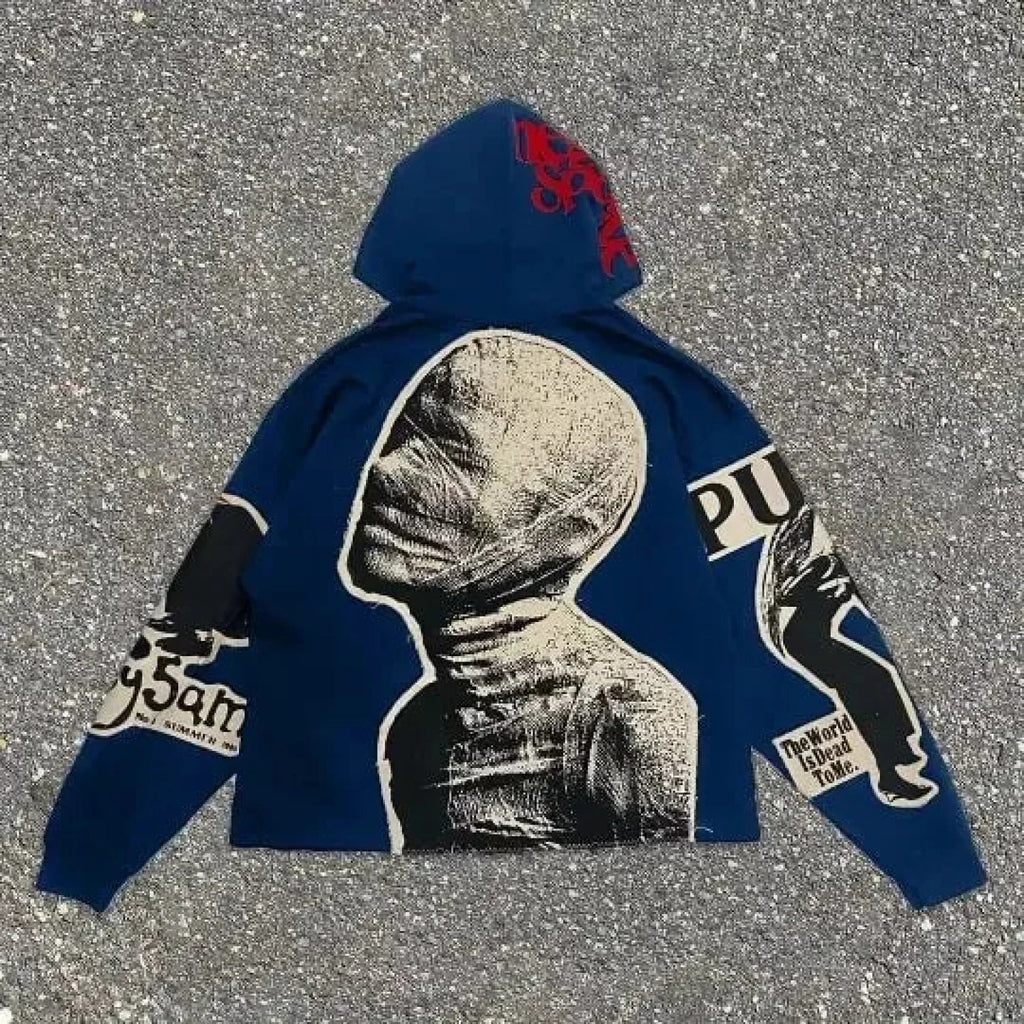 Punk Mummy Print Oversized Hoodie image 2