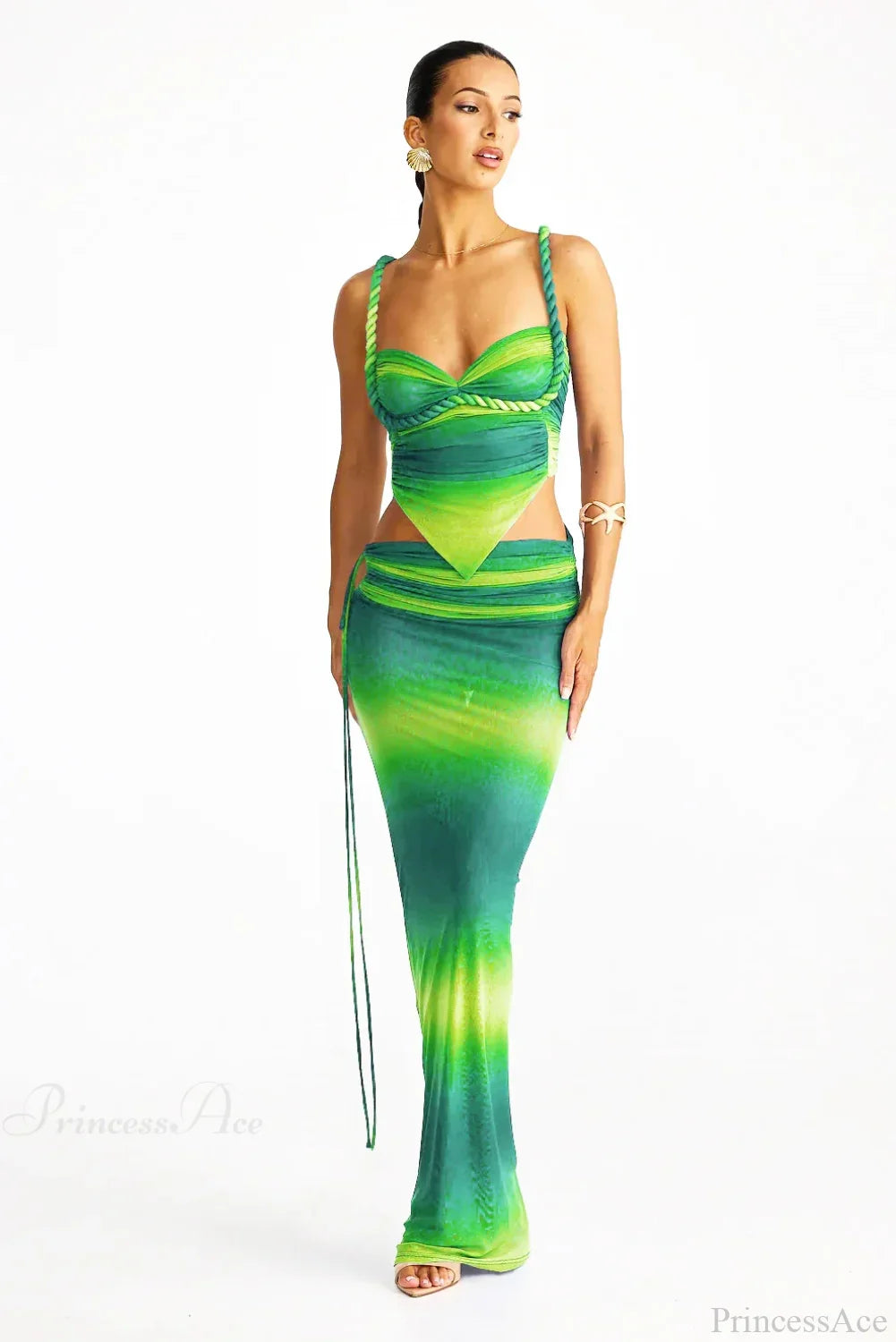 Push Up Backless Gradient Three Piece Swimsuit image 6