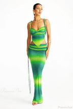 Push Up Backless Gradient Three Piece Swimsuit image 6