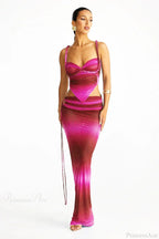 Push Up Backless Gradient Three Piece Swimsuit image 7