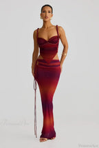 Push Up Backless Gradient Three Piece Swimsuit image 3