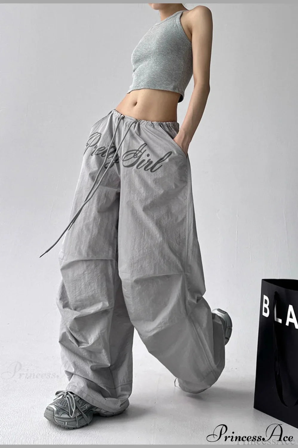 Quick-Dry Lightweight Loose Wide-Leg Drawstring Pants image 10