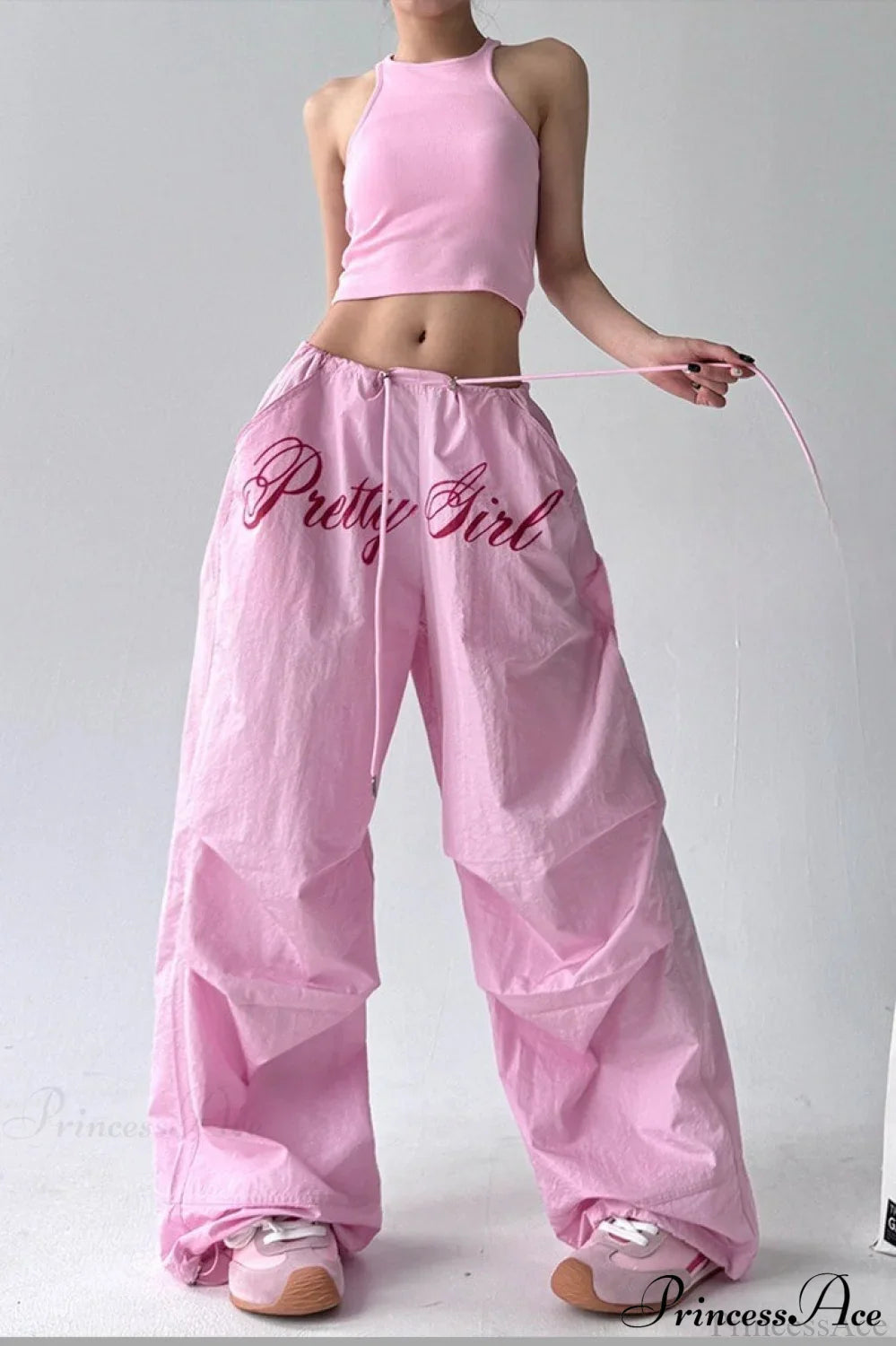 Quick-Dry Lightweight Loose Wide-Leg Drawstring Pants image 1
