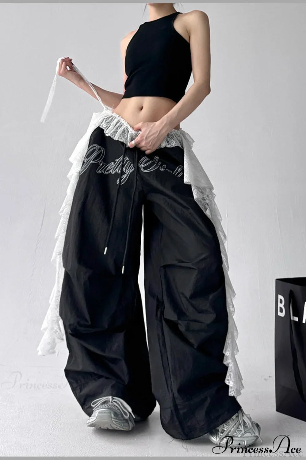Quick-Dry Lightweight Loose Wide-Leg Drawstring Pants image 8