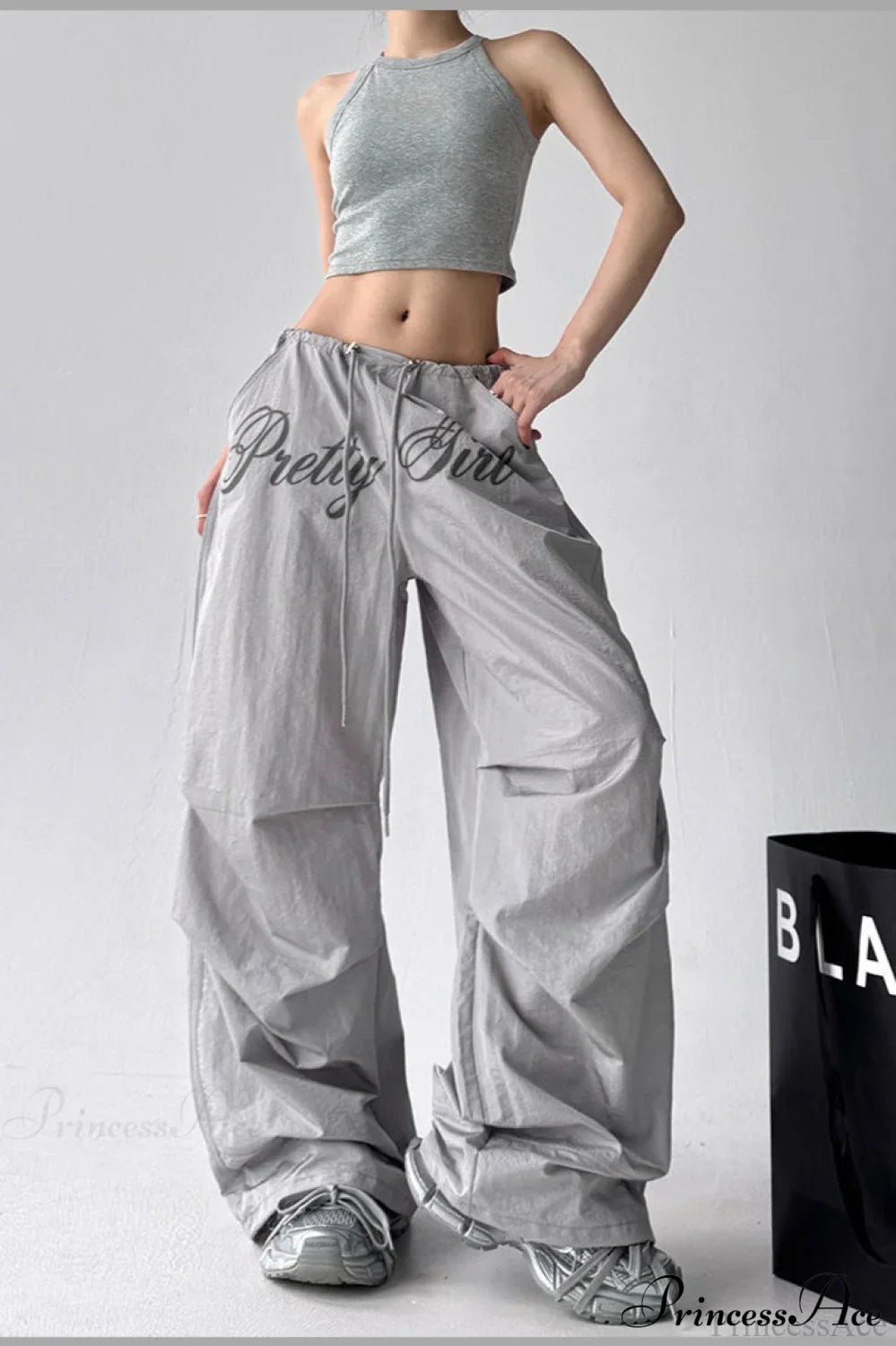 Quick-Dry Lightweight Loose Wide-Leg Drawstring Pants image 9