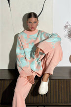 Rabbit Pattern Loose Lazy Colorblock Sweater image 7