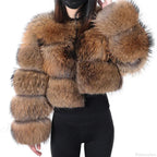 Raccoon Fur Thick Luxury Winter Coat image 4