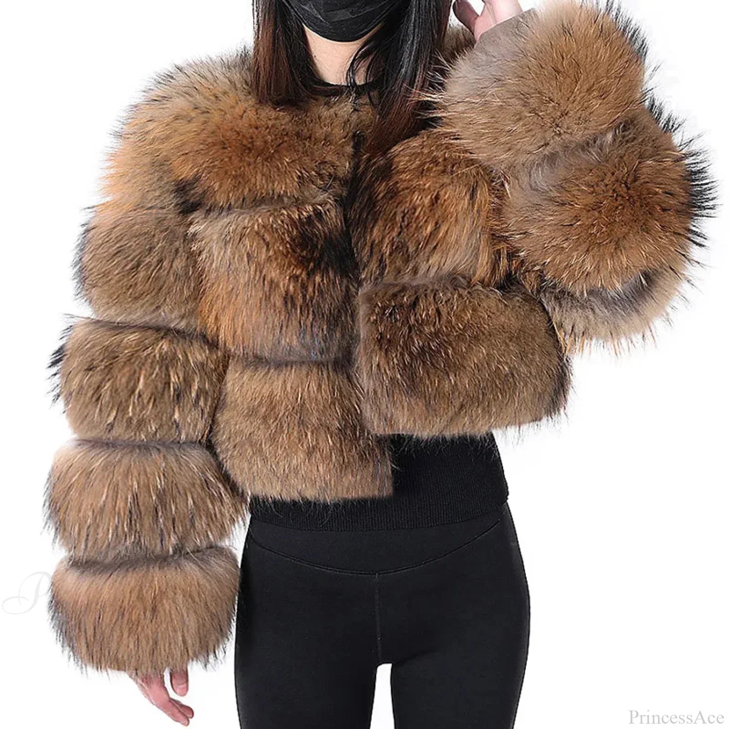 Raccoon Fur Thick Luxury Winter Coat image 4