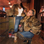 Raccoon Fur Thick Luxury Winter Coat image 1