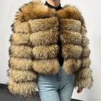 Raccoon Fur Thick Luxury Winter Coat image 6