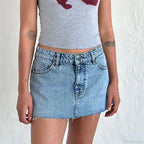 Raw Edge Gradient Denim Skirt image 3