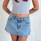 Raw Edge Gradient Denim Skirt image 4