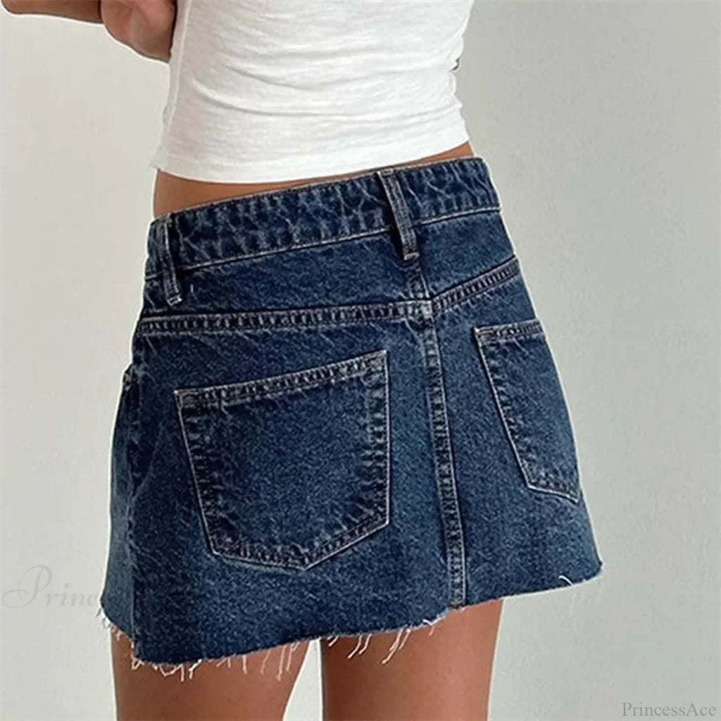 Raw Edge Gradient Denim Skirt image 2