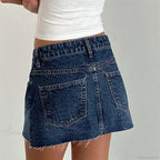 Raw Edge Gradient Denim Skirt image 2
