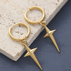 Rebel Celestial Cross Silver Empty Heart Earring image 13