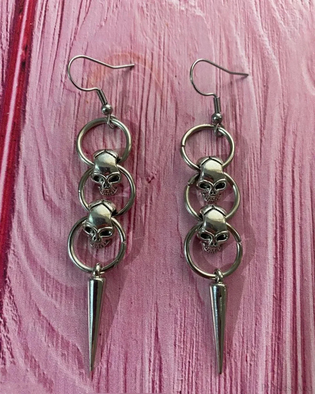 Rebel Celestial Cross Silver Empty Heart Earring image 14