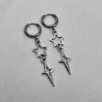 Rebel Celestial Cross Silver Empty Heart Earring image 15