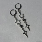 Rebel Celestial Cross Silver Empty Heart Earring image 16