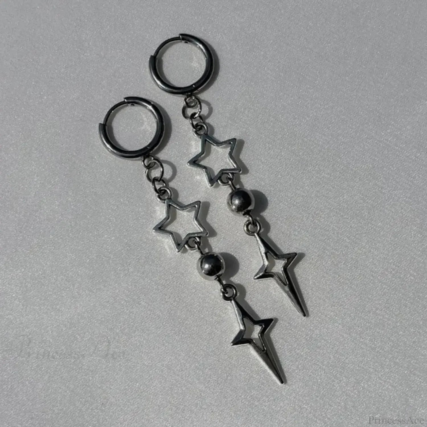 Rebel Celestial Cross Silver Empty Heart Earring image 16