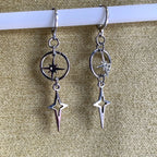 Rebel Celestial Cross Silver Empty Heart Earring image 17