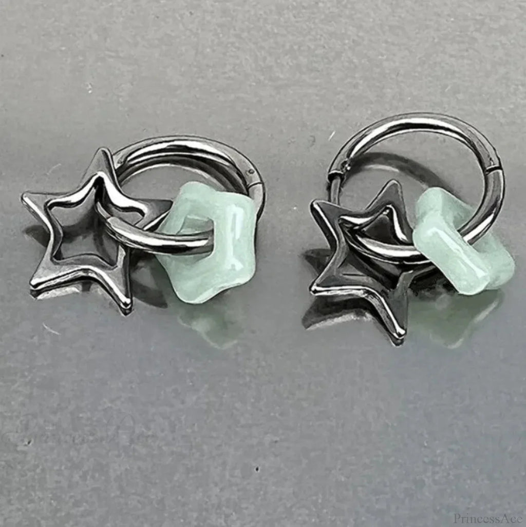 Rebel Celestial Cross Silver Empty Heart Earring image 20