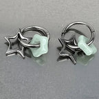 Rebel Celestial Cross Silver Empty Heart Earring image 20
