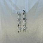 Rebel Celestial Cross Silver Empty Heart Earring image 3