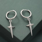 Rebel Celestial Cross Silver Empty Heart Earring image 12