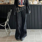 Rebellious Dark Wide Belt Denim Pant image 2