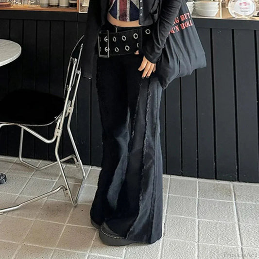 Rebellious Dark Wide Belt Denim Pant image 1