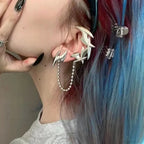 Rebellious Darts Chain Fringe Clip Stud Earring image 1