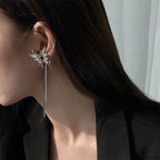 Rebellious Darts Chain Fringe Clip Stud Earring image 6