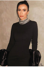 Red Bandage Flared Long Sleeves Party Dress image 2