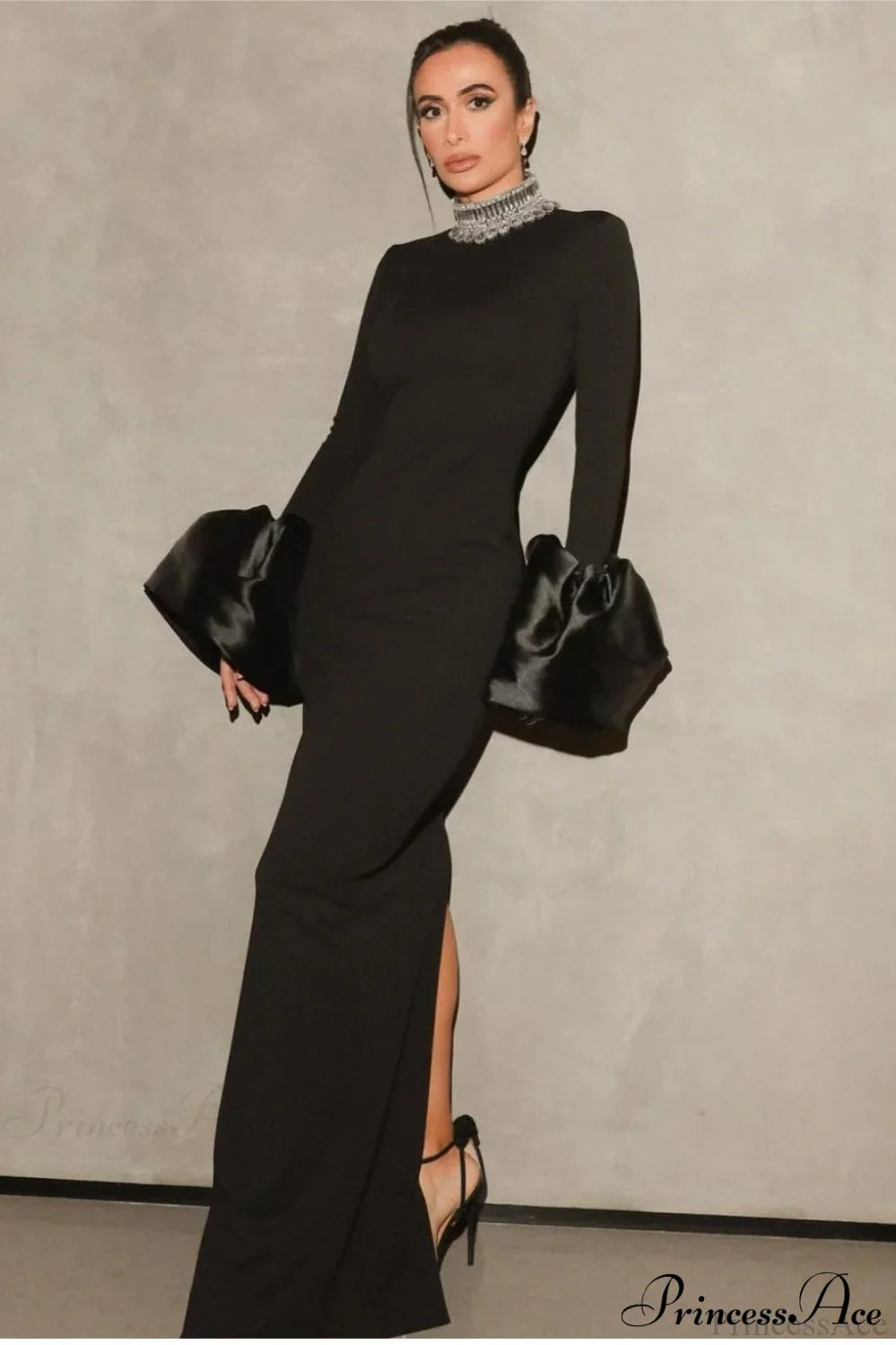 Red Bandage Flared Long Sleeves Party Dress image 1