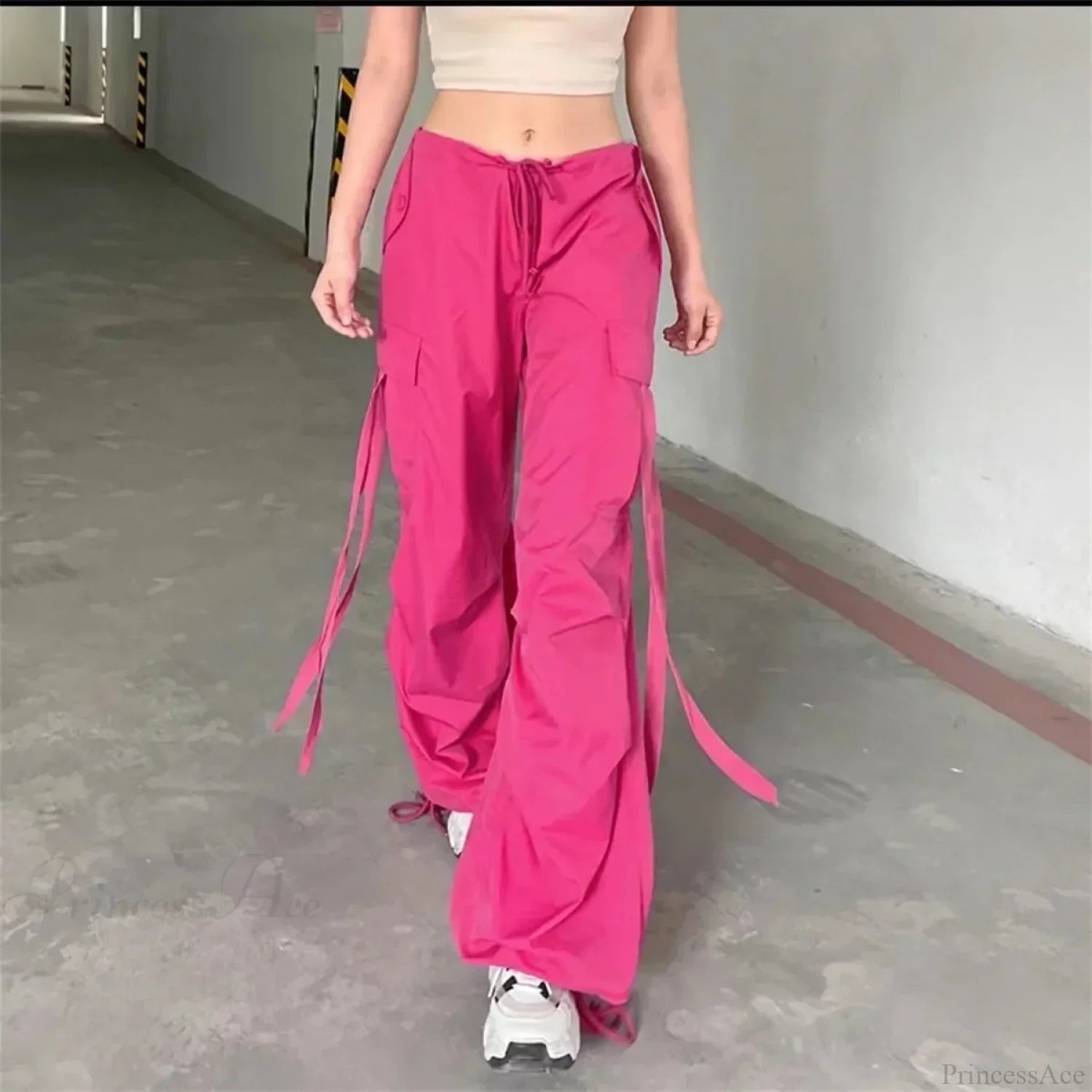 Red Cargo Casual High Waist Hip Hop Pant image 2