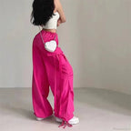 Red Cargo Casual High Waist Hip Hop Pant image 3