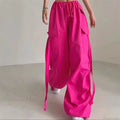 Red Cargo Casual High Waist Hip Hop Pant image 1