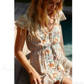 Red Floral Print Boho Mini Dress image 5