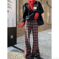 Red Plaid Y2K Women Wide Leg Pants image 1