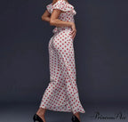 Red Polka Dot Charming Off Shoulder Maxi Dress image 6