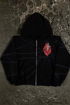 Relaxed Fit Chain Heart 3D Embroidery Print Hoodie image 2
