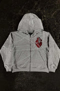 Relaxed Fit Chain Heart 3D Embroidery Print Hoodie image 1