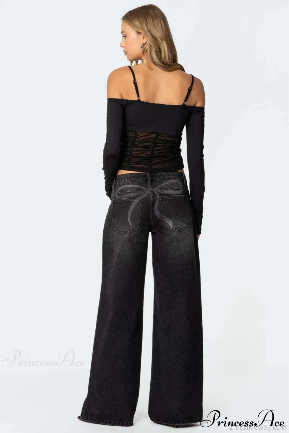Relaxed Wide-Leg Printed Full-Length Jeans image 6