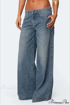 Relaxed Wide-Leg Printed Full-Length Jeans image 3