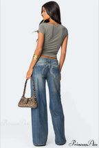 Relaxed Wide-Leg Printed Full-Length Jeans image 2