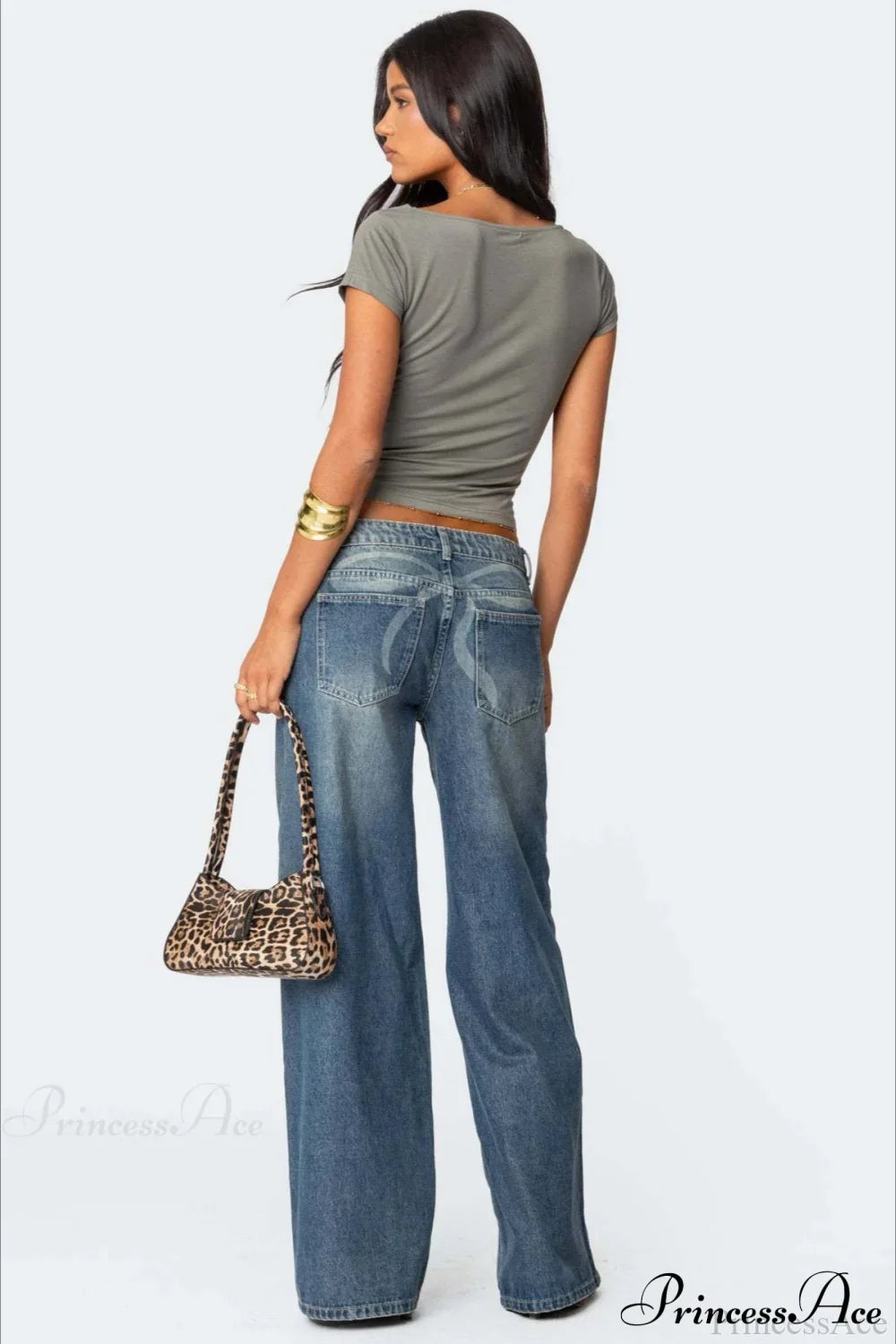 Relaxed Wide-Leg Printed Full-Length Jeans image 2