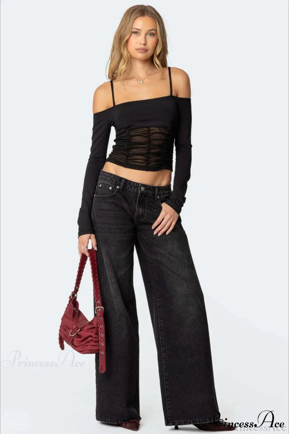 Relaxed Wide-Leg Printed Full-Length Jeans image 4